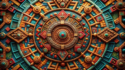 Mayan Pattern Design: Abstract Geometric Texture Background