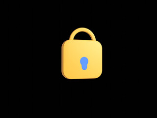 3d Realistic Padlock icon vector illustration