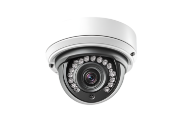 Modern CCTV Security Device Isolated on Transparent Background PNG Image.