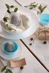 Pastel coloured easter eggs