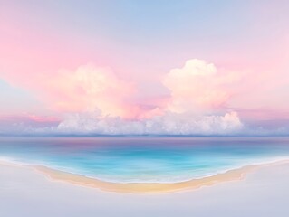 Fototapeta premium Pastel Sunrise for Tranquil Beachscape.