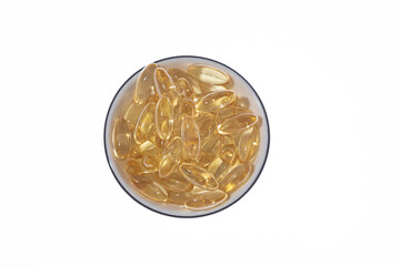 omega 3 in capsules, polyunsaturated fatty acids, fish oil - a source of omega