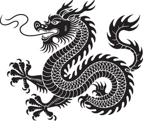 Detailed Chinese Dragon Illustration Showing Traditional Mythological Artwork