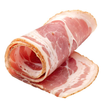  A slice of pancetta arrotolata  isolated on a transparent background
