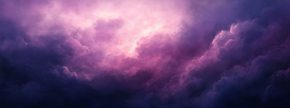 Fototapeta Abstract dark sunset sky with pink and purple clouds.