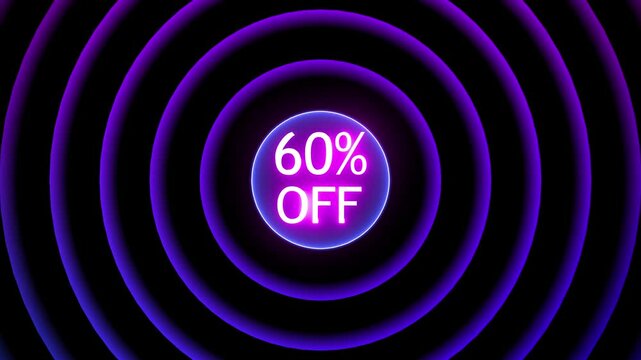  60% off animations. 60% Percent Off, 60% Discount banner. off sale,flass sale.