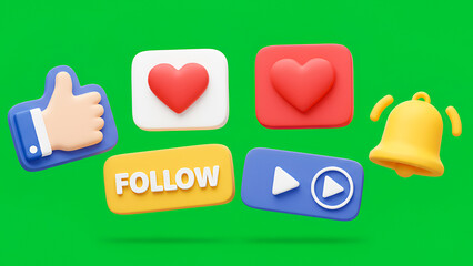 Social icons on green screen