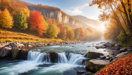 Valley Landscape Majestic Nature In Autumn Season