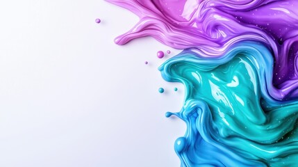 Fototapeta premium A Captivating Cosmic Dance of Swirling Teal, Purple, and Pink Liquids Representing Chemistry in Motion in Stunning Detail