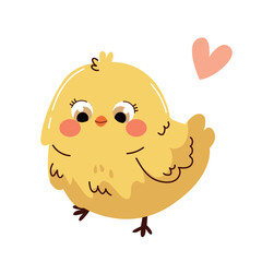 cute chicken. cheerful cute chicken vector illustration. farm animals. Vector illustration