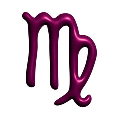 3d virgo zodiac sign Esoteric symbol Astrology clipart Element for design