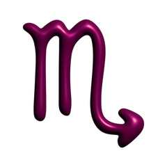 3d scorpio zodiac sign Esoteric symbol Astrology clipart Element for design
