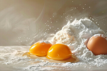 eggs and flour on the table