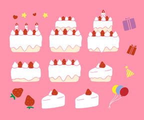 ケーキ バースデー パーティー クリスマス 素材