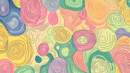Fototapeta premium Colorful Abstract Pattern with Circles and Lines for Graphic Design