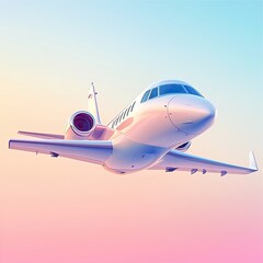 Fototapeta premium A sleek jet flying through a colorful sky.