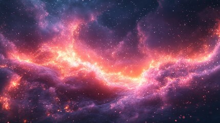 Fototapeta premium Cosmic Nebula Fiery Clouds, Space Dust, Background, Design