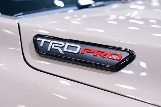 Toyota TRD Pro Badge on Vehicle Hood