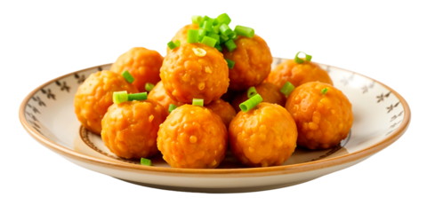 Deliciously Glazed Carrot Balls Garnished with Green Onions