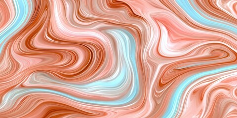 Obraz premium Elegant Abstract Background with Swirling Patterns in Shades of Rose and Aqua Blue Resembling Liquid Marble Design