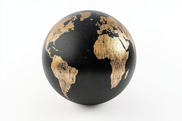 Earth globe in black and gold