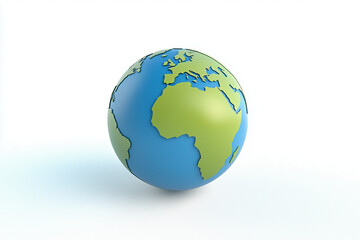 Fototapeta premium 3D world globe icon with blue oceans
