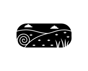 creative details Rolling Grass Field Icon vector illustration