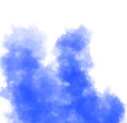 Abstract Blue Ink Splotch on Black Background