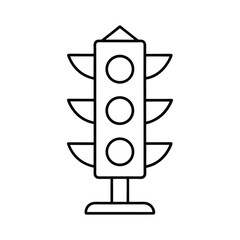 traffic ligh  icon line art vector illustration