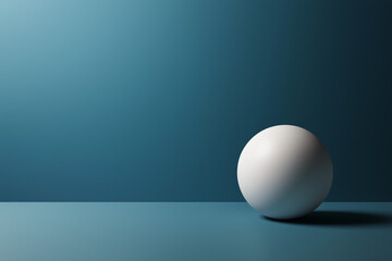 Minimal white ball on solid color background