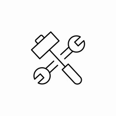 hammer wrench icon sign vector