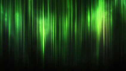 Dark green background with glowing lines, green neon light streaks on dark background,