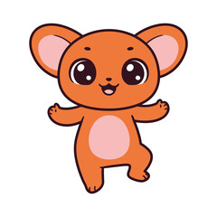 Adorable Orange Cartoon Mouse Illustration