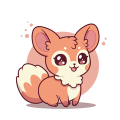 Adorable Orange Fox Cartoon Character Illustration