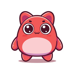 Adorable Red Cartoon Cat Character Illustration