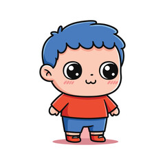 Adorable Cartoon Boy Vector Illustration Cute Kid Character Design