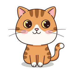 Adorable Orange Tabby Kitten Illustration Cute Cartoon Cat Vector