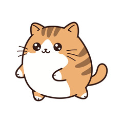 Adorable Orange Tabby Cat Vector Illustration