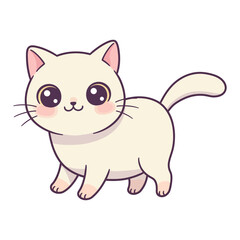 Adorable Kawaii Cat Illustration Cute Kitten Vector Graphic