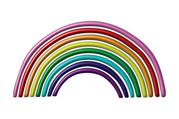 Colorful rainbow shape Gay pride flag Happy pride day LGBTQ community Pride Month Vector 3d clipart for posters, stickers, logo, cards