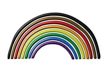 Colorful rainbow shape Gay pride flag Happy pride day LGBTQ community Pride Month Vector 3d clipart for posters, stickers, logo, cards