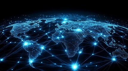 Fototapeta premium Global network connecting world on world internet day: celebrating digital connectivity
