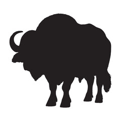 Buffalo Silhouette Vector - High-Quality and Elegant Wild Mammal Clipart for Outdoor and Travel Enthusiasts - Buffalo Vector - Buffalo Icon - Buffalo Illustration

