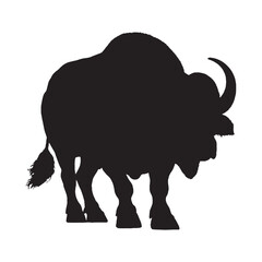 Buffalo Silhouette Vector - Simple Yet Captivating Safari Animal Clipart for Outdoor and Travel Enthusiasts - Buffalo Vector - Buffalo Icon - Buffalo Illustration


