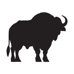 Buffalo Silhouette Vector - Unique and Bold Prairie Animal Artwork for Digital and Print Branding - Buffalo Vector - Buffalo Icon - Buffalo Illustration

