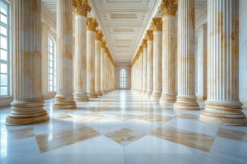 Majestic Columns in a Grand Hallway