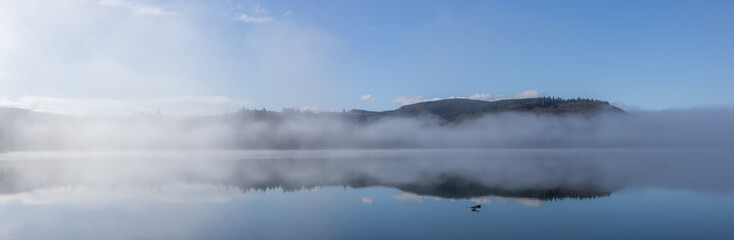 A foggy tranquil morning on Mayfield Lake