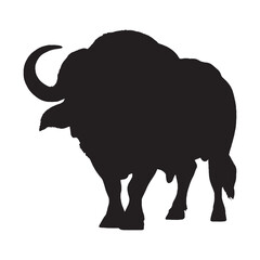 Buffalo Silhouette Vector - Striking and Iconic Ranch Animal Illustration for Cowboys, Rodeo, and Western Designs - Buffalo Vector - Buffalo Icon - Buffalo Illustration

