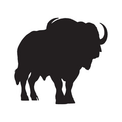 Buffalo Silhouette Vector - Minimalist and Realistic Prairie Animal Clipart for Outdoor and Farm Branding - Buffalo Vector - Buffalo Icon - Buffalo Illustration

