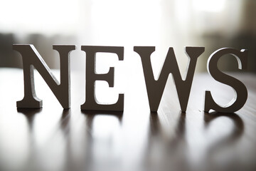 Close-Up of News Letters on Wooden Surface in Soft Focus Setting